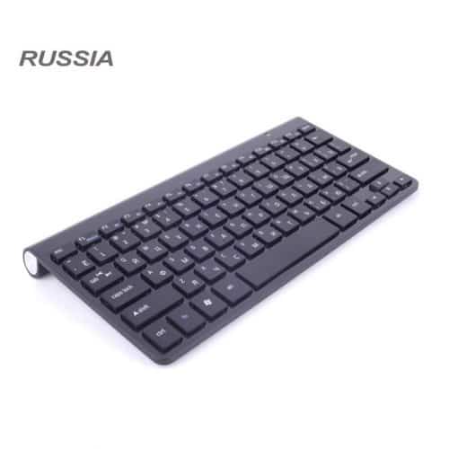 Беспроводная тонкая slim клавиатура для компьютера и планшета с русской раскладкой
