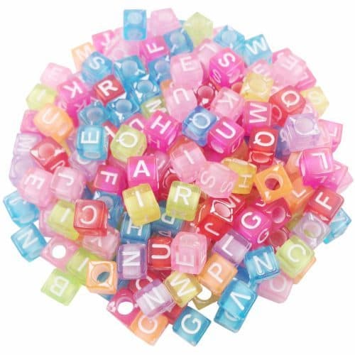Акриловые цветные бусины для браслетов с буквами алфавита в наборе 100 шт.