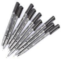 Черный линер-маркер (капиллярная ручка) для рисования разная толщина