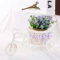 Декоративная пластиковая ваза-горшок-кашпо в виде велосипеда для цветов