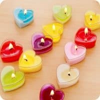 Декоративные свечи в виде сердца в наборе
