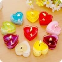 Декоративные свечи в виде сердца в наборе