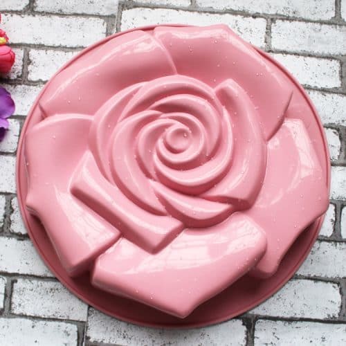 Круглая силиконовая форма для выпечки в духовке тортов, пирогов, хлеба в форме розы