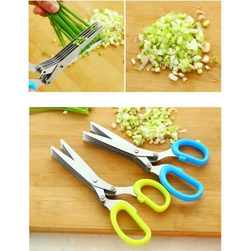 Кухонные ножницы с 5 лезвиями для быстрой нарезки и измельчения зелени