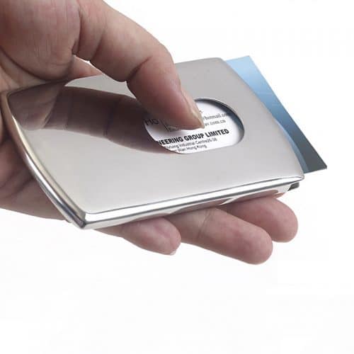 Металлическая карманная мужская/женская визитница-кредитница с выдвижным механизмом для визиток и кредитных карт