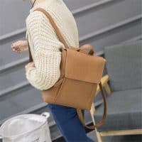 Модная строгая квадратная женская сумка-рюкзак для девушек