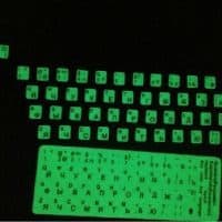 Светящиеся флуоресцентные наклейки на клавиатуру с русскими и английскими буквами для ноутбука и компьютера
