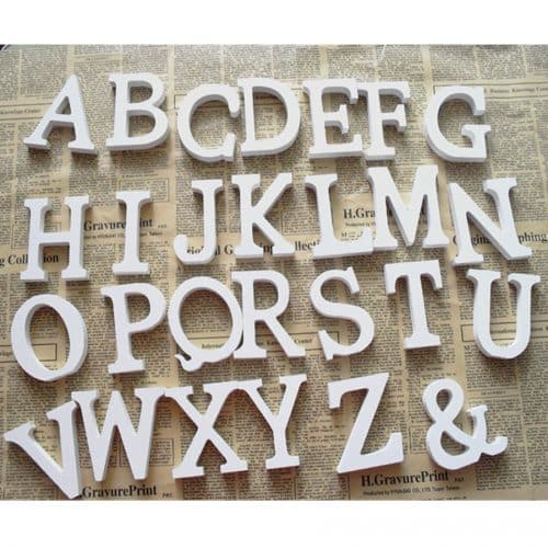 Деревянные английские объемные буквы и цифры для декора