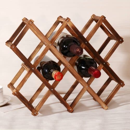 Деревянный стеллаж-подставка шкаф для хранения винных бутылок