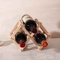 Деревянный стеллаж-подставка шкаф для хранения винных бутылок