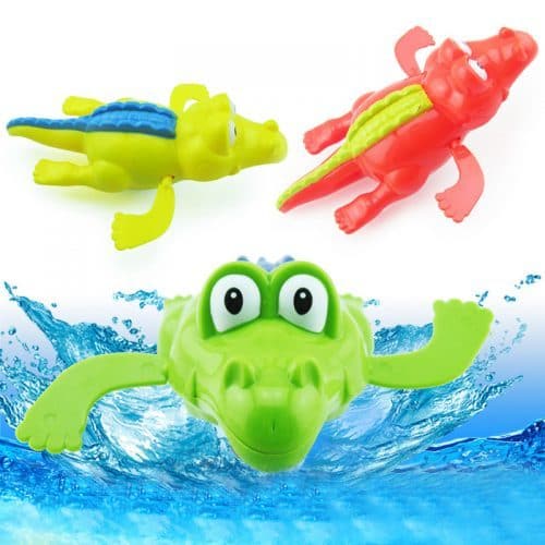 Детская заводная игрушка для купания в ванной и бассейне Плавающий Крокодил