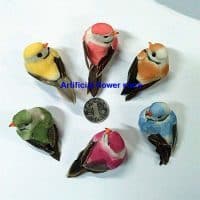 Искусственные декоративные маленькие птички на магнитах для декора