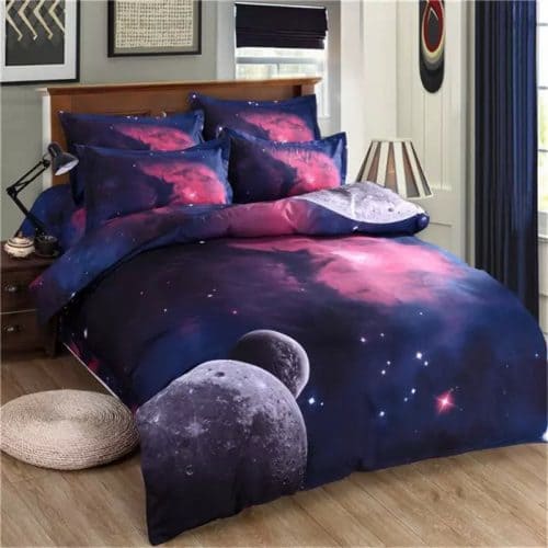 Комплект постельного белья с 3D рисунком космос, галактика, вселенная 1.5/2 спальный