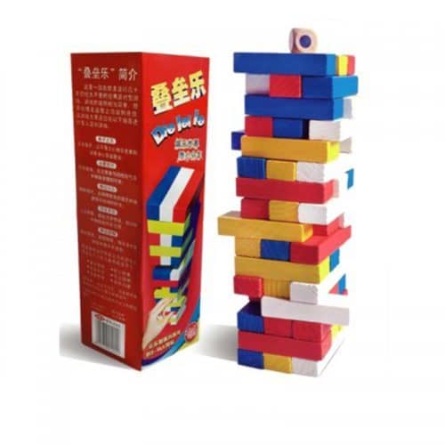 Настольная игра Дженга (JENGA) деревянная цветная башня