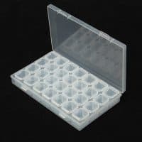 Пластиковый контейнер органайзер с ячейками для хранения мелочей для рукоделия (бисера, бусин, страз)