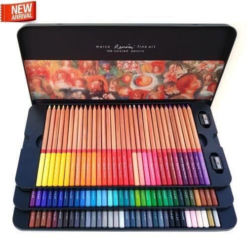 Профессиональный художественный набор цветных карандашей для рисования Marco Raffine 24/36/48/72/100 цветов