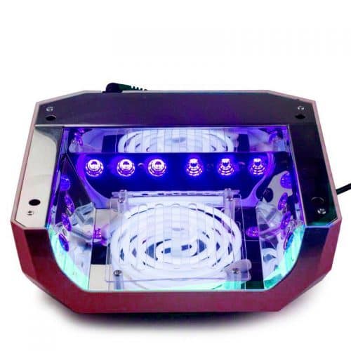 UV LED (УФ/ЛЕД) лампа гибрид для сушки гель лака для маникюра ногтей 36 Вт кристалл Genailish