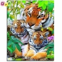 Алмазная вышивка-мозаика Тигры