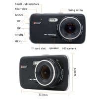 Автомобильный видеорегистратор-камера с двумя камерами переднего и заднего вида Junsun 4 дюйма Full HD 1080 P