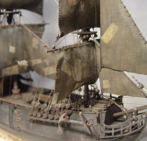 Сборная деревянная модель корабля Джека Воробья Чёрной Жемчужины в масштабе 1/96 (из фильма Пираты карибского моря)