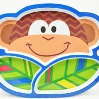 Силиконовые тарелки с разделителями для детей (сова, обезьяна, динозавр, бабочка)