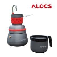 Alocs кофеварка с чашкой/кружкой походная портативная туристическая алюминиевая на огне