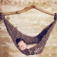 Гамак детский вязаный подвесной для новорожденных