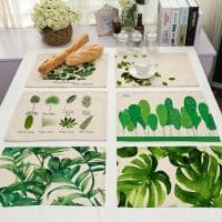 Красивые тканевые хлопковые зеленые салфетки для сервировки стола