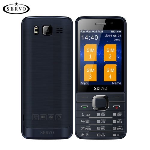 Телефон одноядерный SERVO с поддержкой 4 sim-карт 2.8 дюйма, GPRS, Bluetooth, MP4, русская клавиатура
