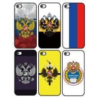 Чехлы для iPhone 4, 5, 6, 7 с флагом и гербом России