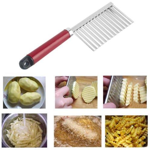 Нож с волнистым лезвием для рифленой нарезки картофеля, овощей, теста