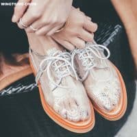 Прозрачные женские ботинки оксфорды на шнуровке