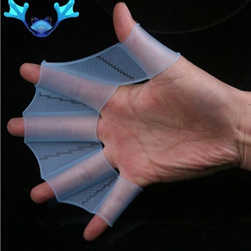 Силиконовые перчатки-ласты с перепонками на руки для плавания