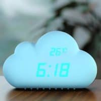 Цифровой светодиодный будильник-часы в виде облака