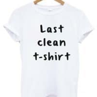 Женская белая и черная хлопковая футболка Last clean t-shirt (Последняя чистая футболка)