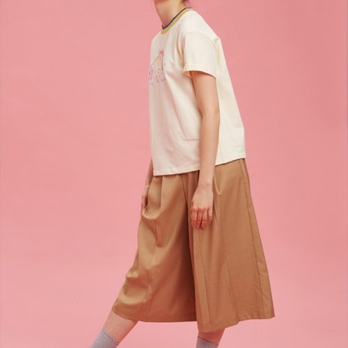 Женская футболка из хлопка и полиэстера с вышивкой единорога и радуги