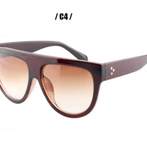 Женские солнцезащитные очки UV400 с прямым верхом из пластика и поликарбоната