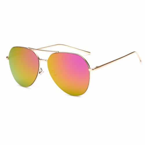 Женские солнцезащитные зеркальные очки авиаторы UV400 из поликарбоната и металла
