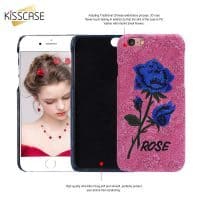 Чехол-бампер задняя крышка с вышивкой розы на айфон (iPhone) 6, 7