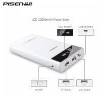 PISEN 18650 Power bank портативное зарядное устройство на 20000 мАч с жк дисплеем