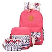 Рюкзак женский тканевый городской школьный молодежный в наборе с маленькой сумкой и кошельком/косметичкой