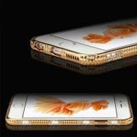 Силиконовый прозрачный мягкий чехол-бампер со стразами на айфон (iPhone) 6, 6s, 6 plus