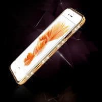 Силиконовый прозрачный мягкий чехол-бампер со стразами на айфон (iPhone) 6, 6s, 6 plus