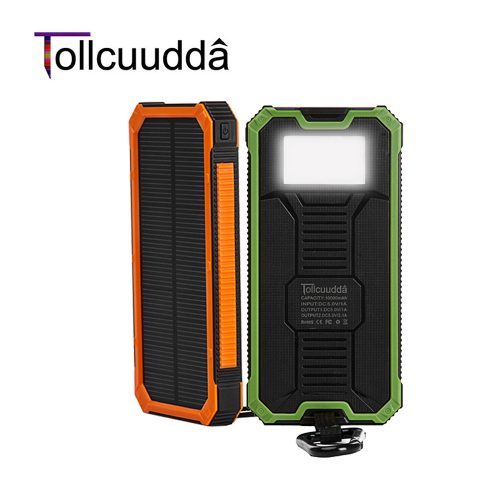 Tollcuudda Power bank солнечное портативное зарядное устройство на 10000 мАч с фонариком