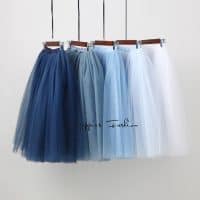 Женская плиссированная пышная юбка-пачка из тюля на резинке
