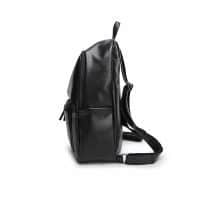Женский небольшой черный рюкзак с ручкой на молнии на 20 л из мягкой искусственной кожи