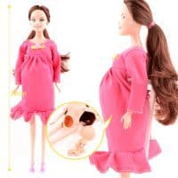 Беременная кукла Барби 30 см с ребенком, с подвижным телом, длинными темными и светлыми волосами