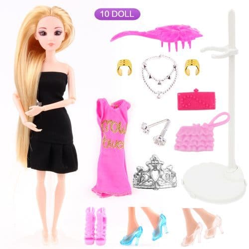 Кукла Барби 30 см с одеждой и аксессуарами, подвижным телом, длинными яркими волосами