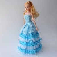 Кукла Барби 30 см в пышном платье, с короной, ожерельем и туфлями, с подвижным телом, длинными темными и светлыми волосами