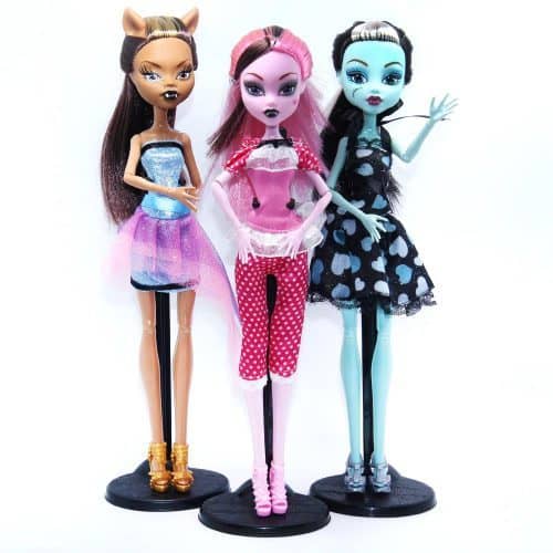 Куклы реплика Monster High: Draculaura / Clawdeen Wolf / Frankie Stein 28 см с одеждой и подвижным телом